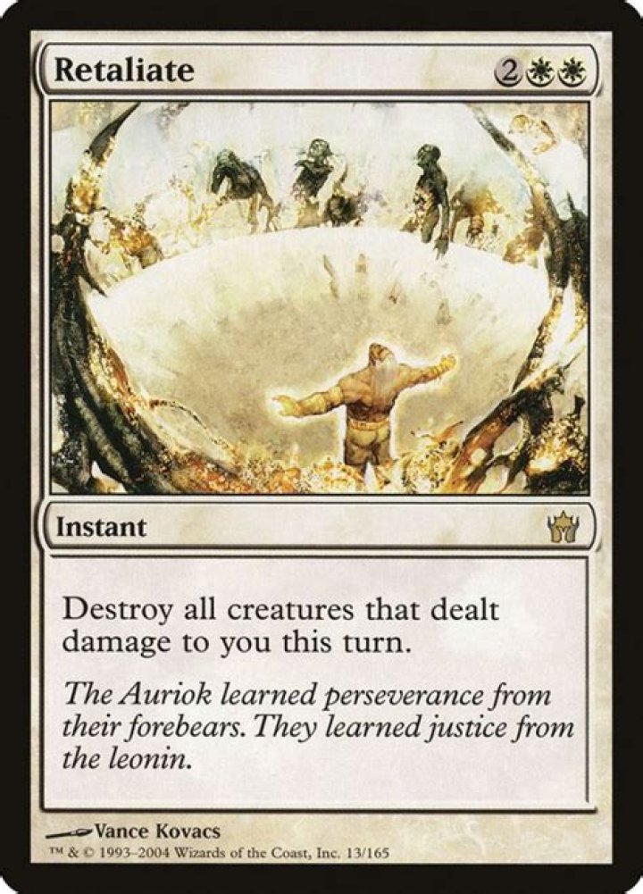 When a creature is dealt damage destroy it?